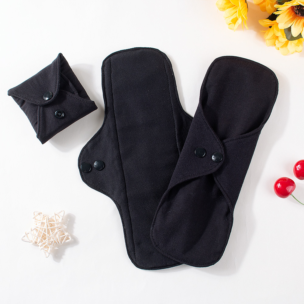 Cloth Pad Reusable - 1 pz Balck puro cotone assorbente