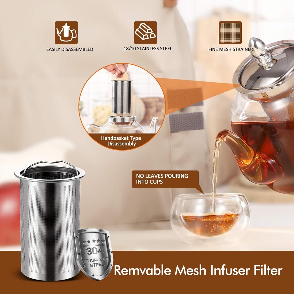 Teiera in Vetro da 1000ml con  - Loose Leaf Tea Infuser recensione e prezzo