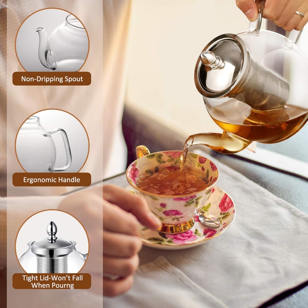 Teiera in Vetro da 1000ml con  - Loose Leaf Tea Infuser recensione e prezzo